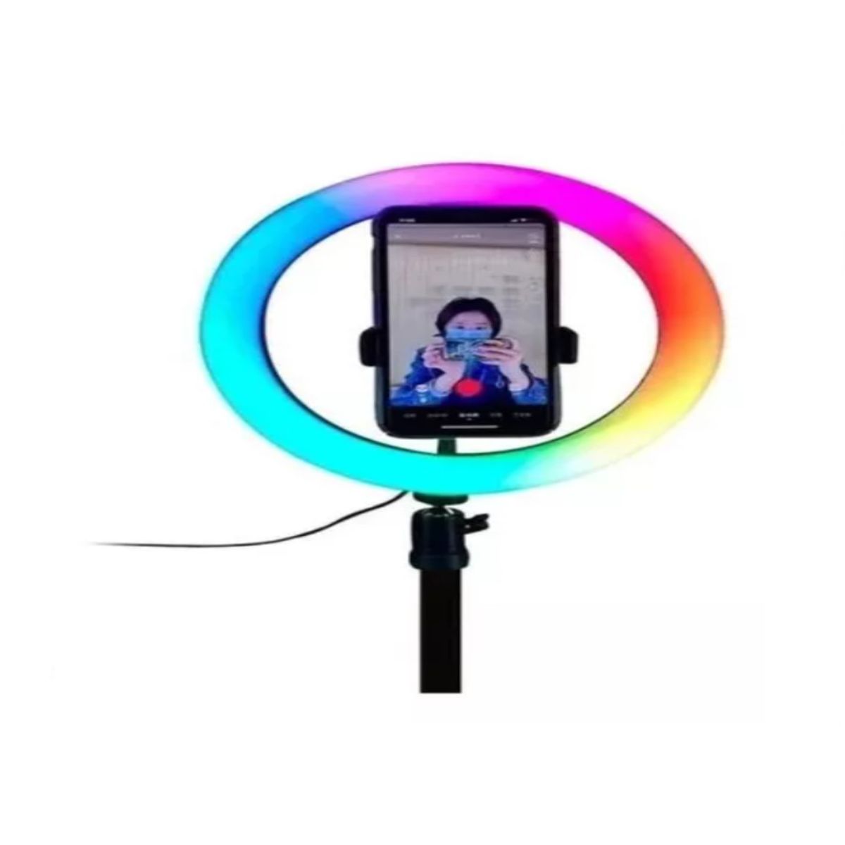 GENERICO - Aro de Luz con Tripode RGB 26 cms