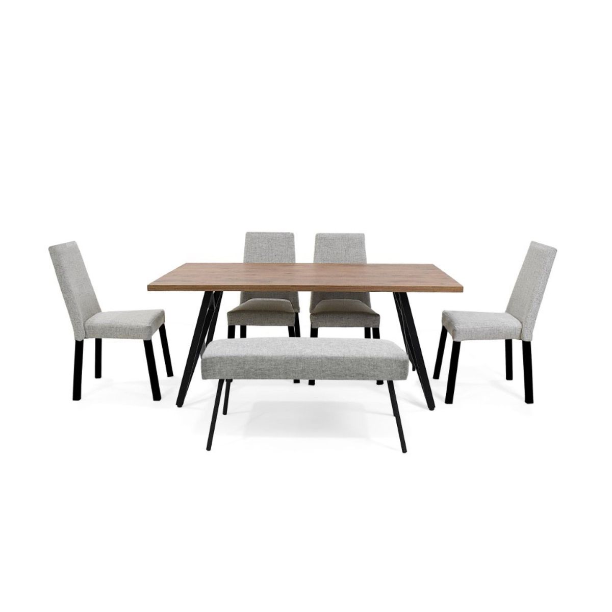 VENECIA - Comedor 6P Malaga Sillas Viena y Butaco Cadiz Taupe_.