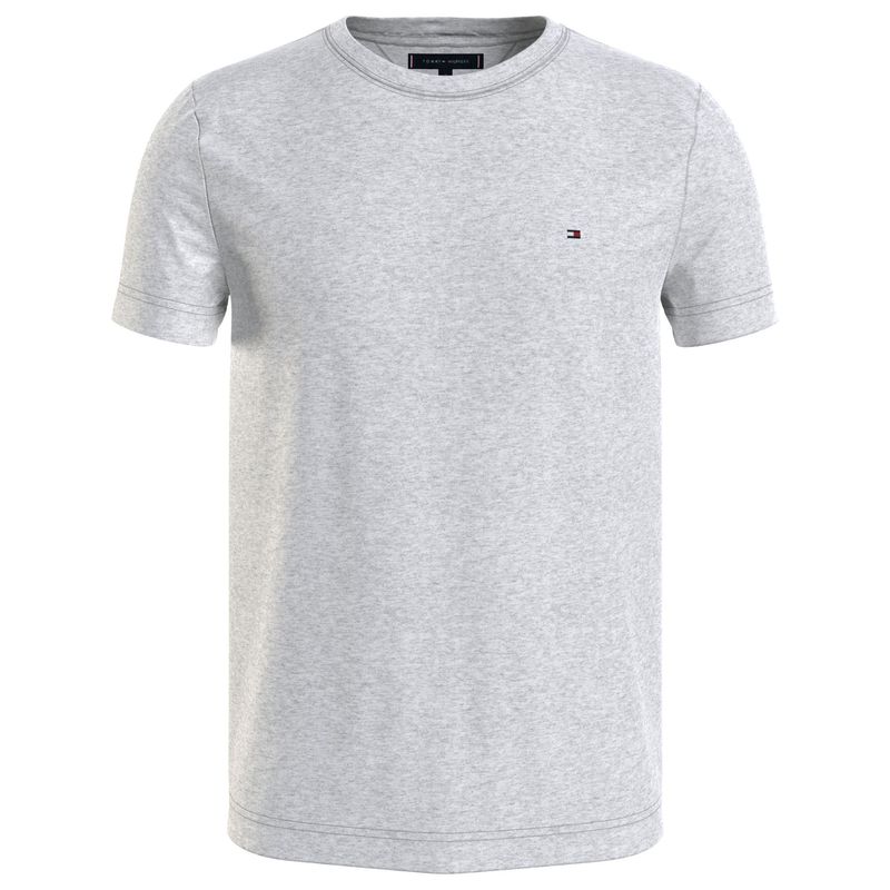 TOMMY HILFIGER - Camiseta Gris Manga Corta Slim Fit Esencial Algodon Tommy Hilfiger