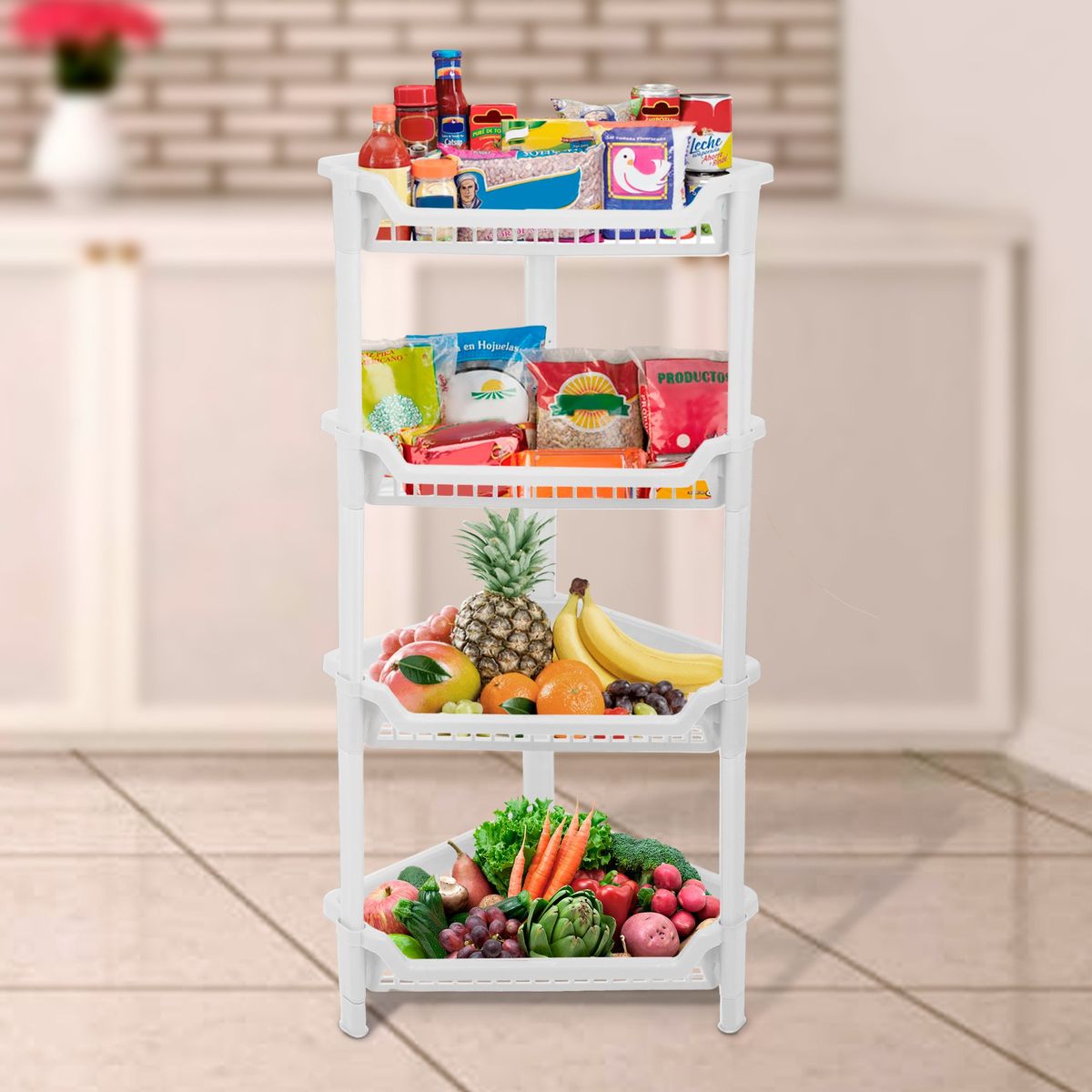 PLASTICOS MQ - Canastilla Repisa Triangular Multiusos 4N Mq