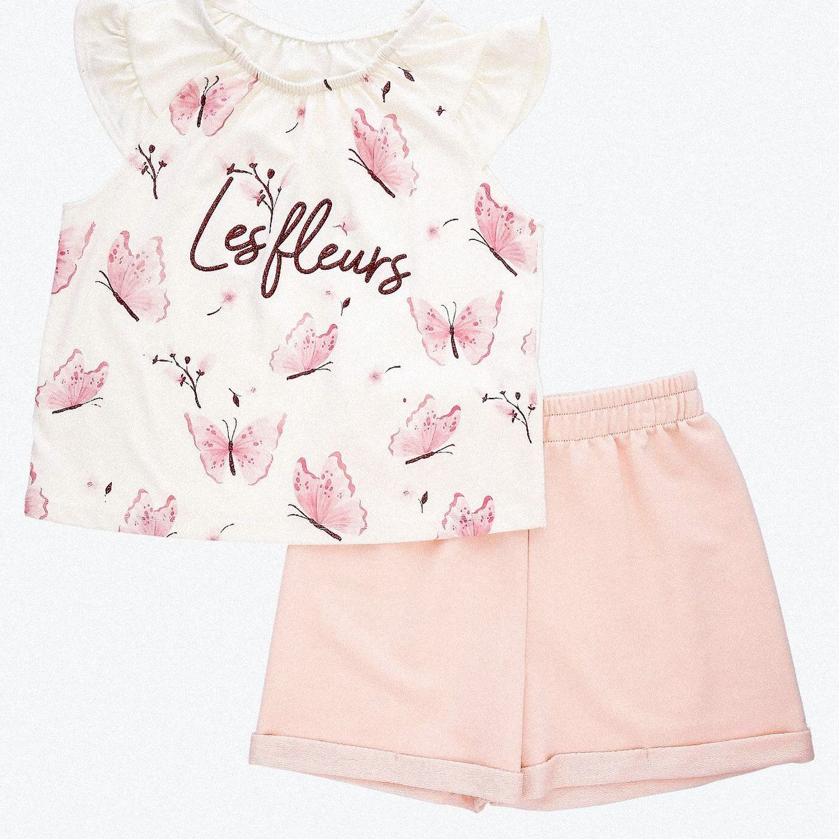 BABY PLANET - Conjunto Corto Camiseta Y Short Para Niña Baby Planet.-