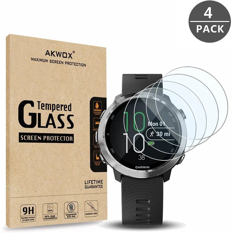 GENERICO - Vidrio Templado Protector Para Garmin Forerunner 645 Set X 4 Akwox