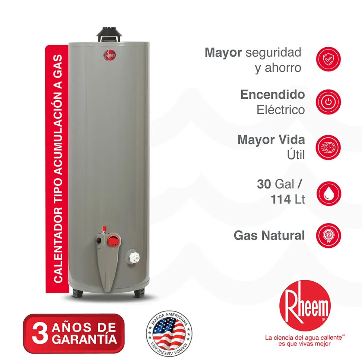 RHEEM - Calentador De Acumulación A Gas 152 Litros