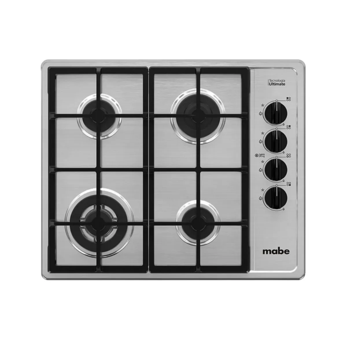 MABE - Cubierta Mabe 60 cm4 Puestos Gas Natural  Acero Inoxidable PM6055NF0