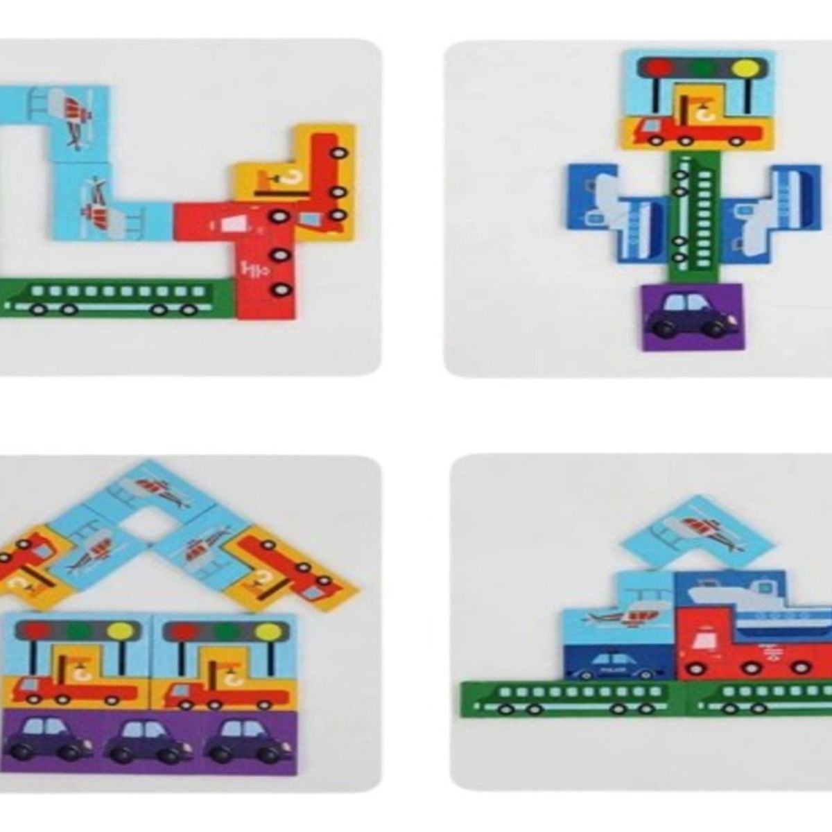 GENERICO - Rompecabezas Bloques De Construcción De Madera De Tráfico