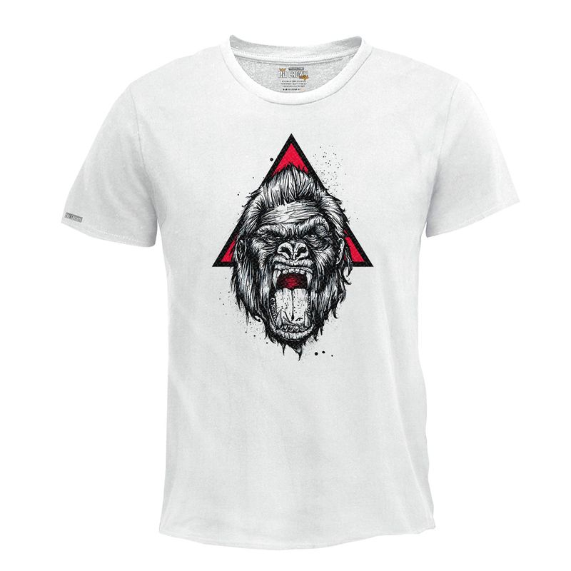 CREACIONES NU CROWN - Camiseta  Gorila rugido animal salvaje Hombre Original Nu Crown