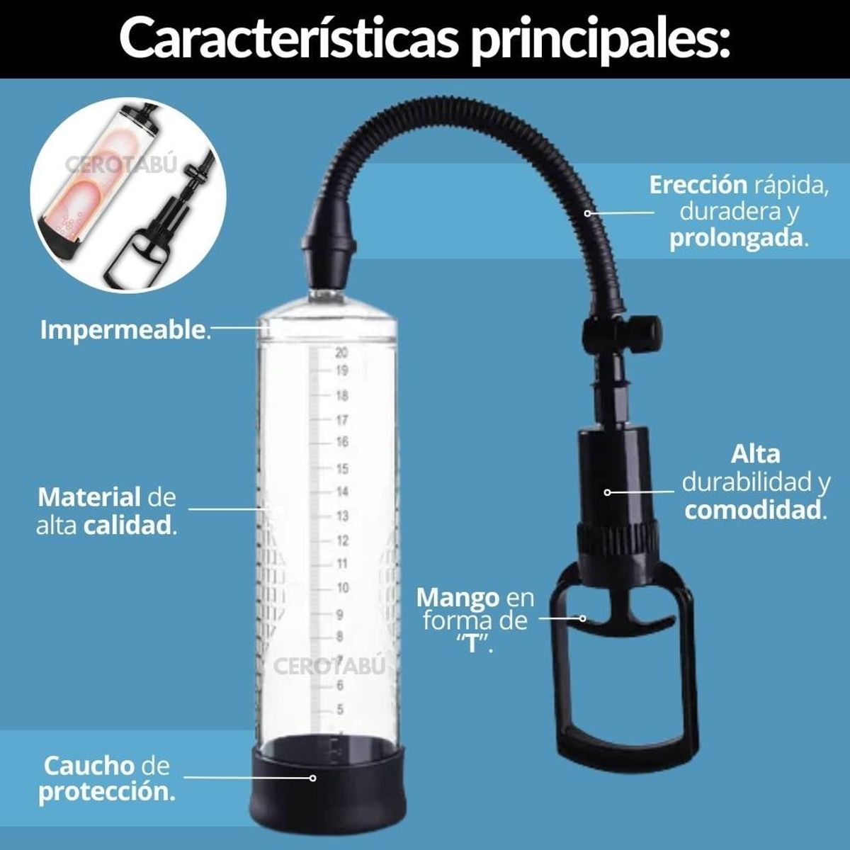 GENERICO - Bomba Succion Para Crecimiento Pene Alarga Engrosa y Fortalece