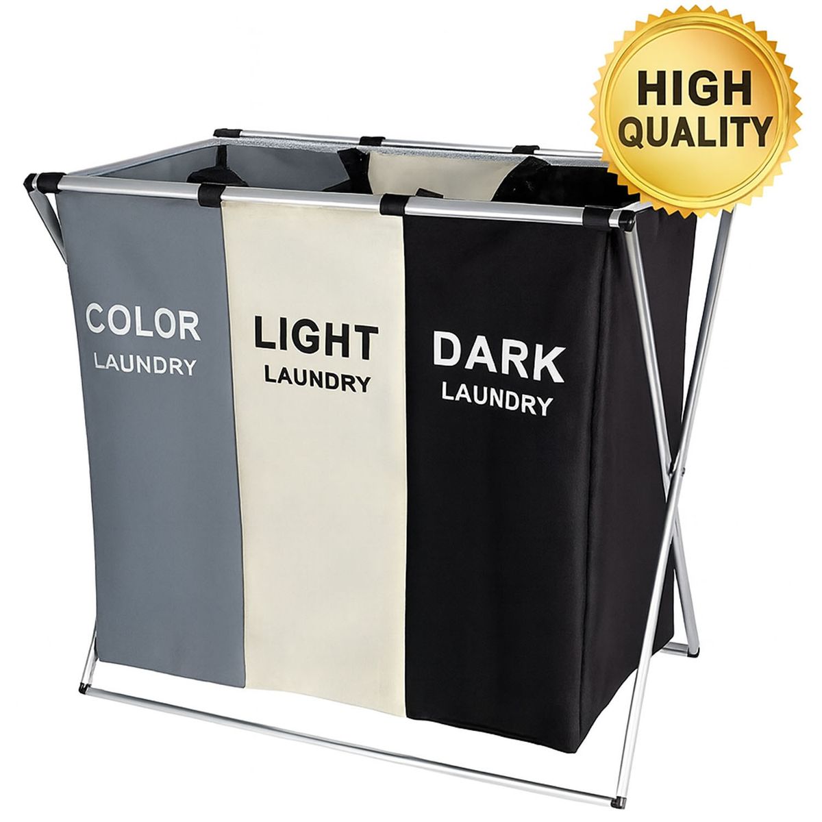 ONE PIXEL - Cesto Para Ropa Sucia Canasto 3 Divisiones Plegable Hasta 20 Kg