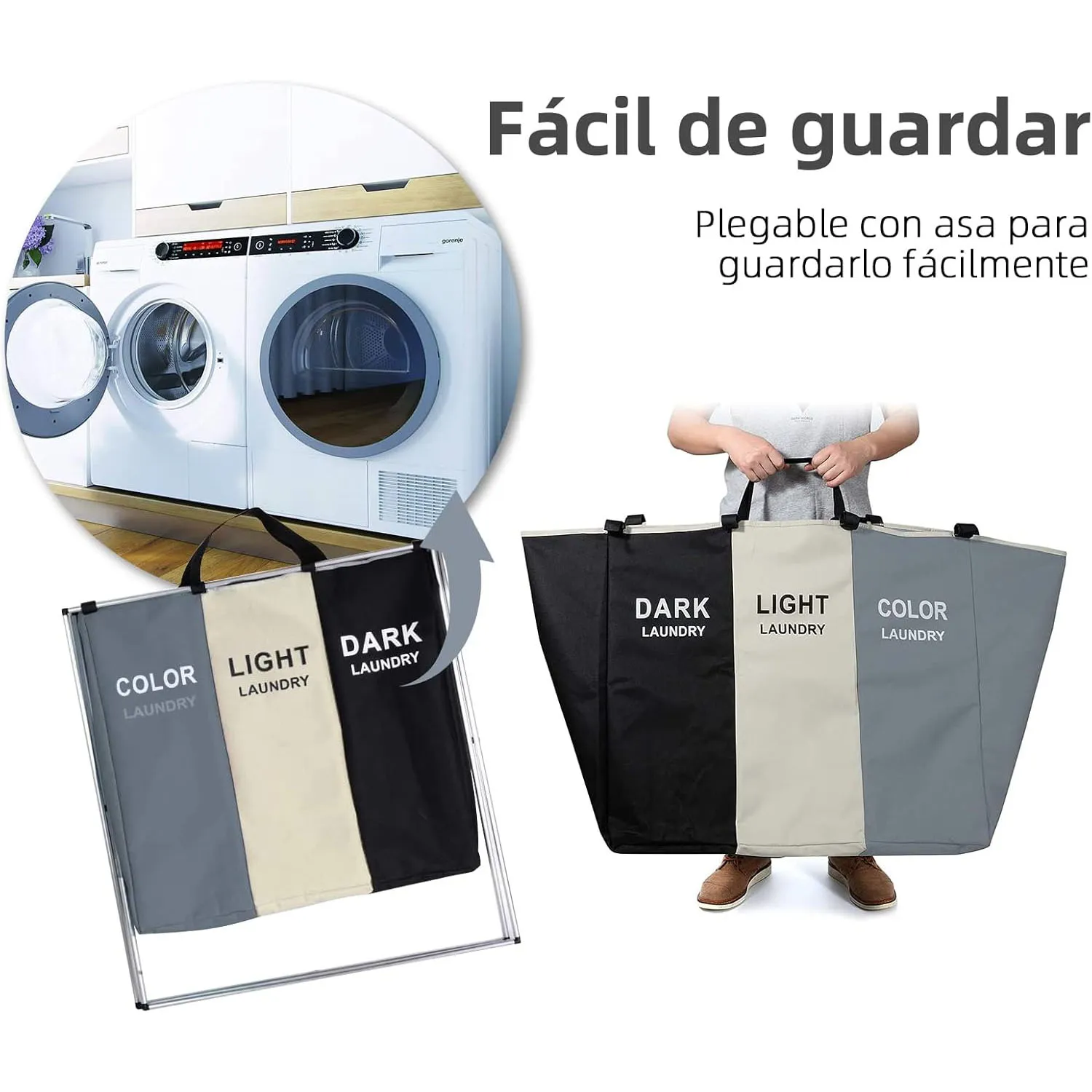 Cesta Plegable Para Ropa Sucia, Color Negro, 2 Piezas, Cesta Para Ropa Sucia Color Negro 2 Piezas Cesta Para La Colada Cesta De Almacenamiento De Ropa Cesta Portatil Para Ropa Sucia Jm