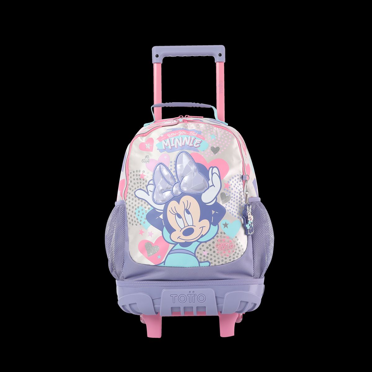 TOTTO - Maleta de ruedas para niñas Minnie M Blanco