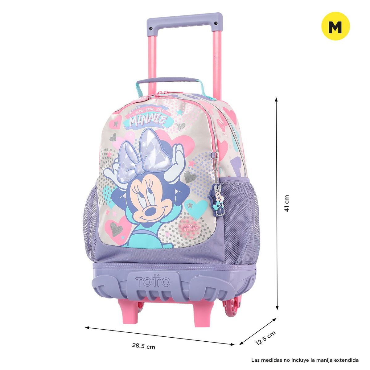 TOTTO - Maleta de ruedas para niñas Minnie M Blanco