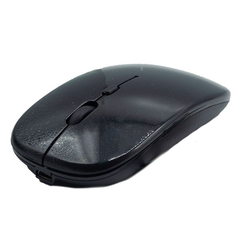 GENERICO - Mouse Inalámbrico Diseño Ultra Delgado Slim Tipo Mac Negro