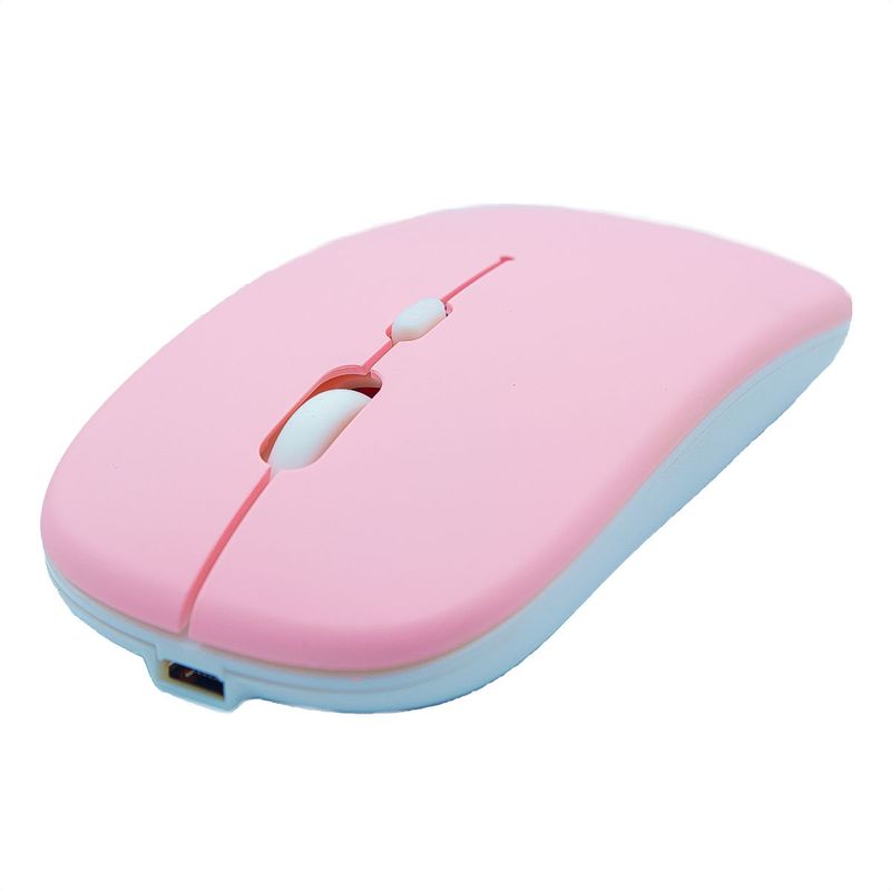 GENERICO - Mouse Inalámbrico Diseño Ultra Delgado Slim Tipo Mac Rosado