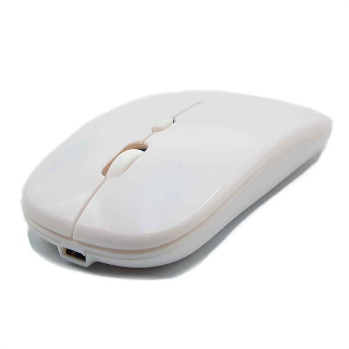 GENERICO - Mouse Inalámbrico Diseño Ultra Delgado Slim Tipo Mac Blanco