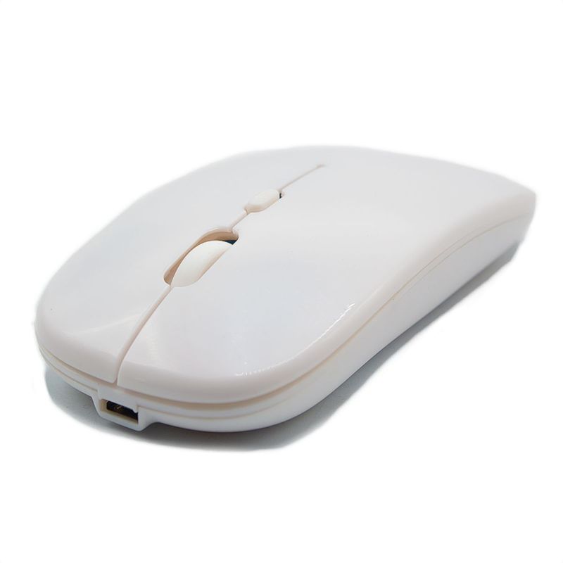 GENERICO - Mouse Inalámbrico Diseño Ultra Delgado Slim Tipo Mac Blanco