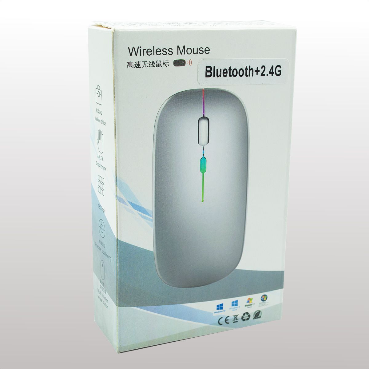 GENERICO - Mouse Inalámbrico Diseño Ultra Delgado Slim Tipo Mac Blanco