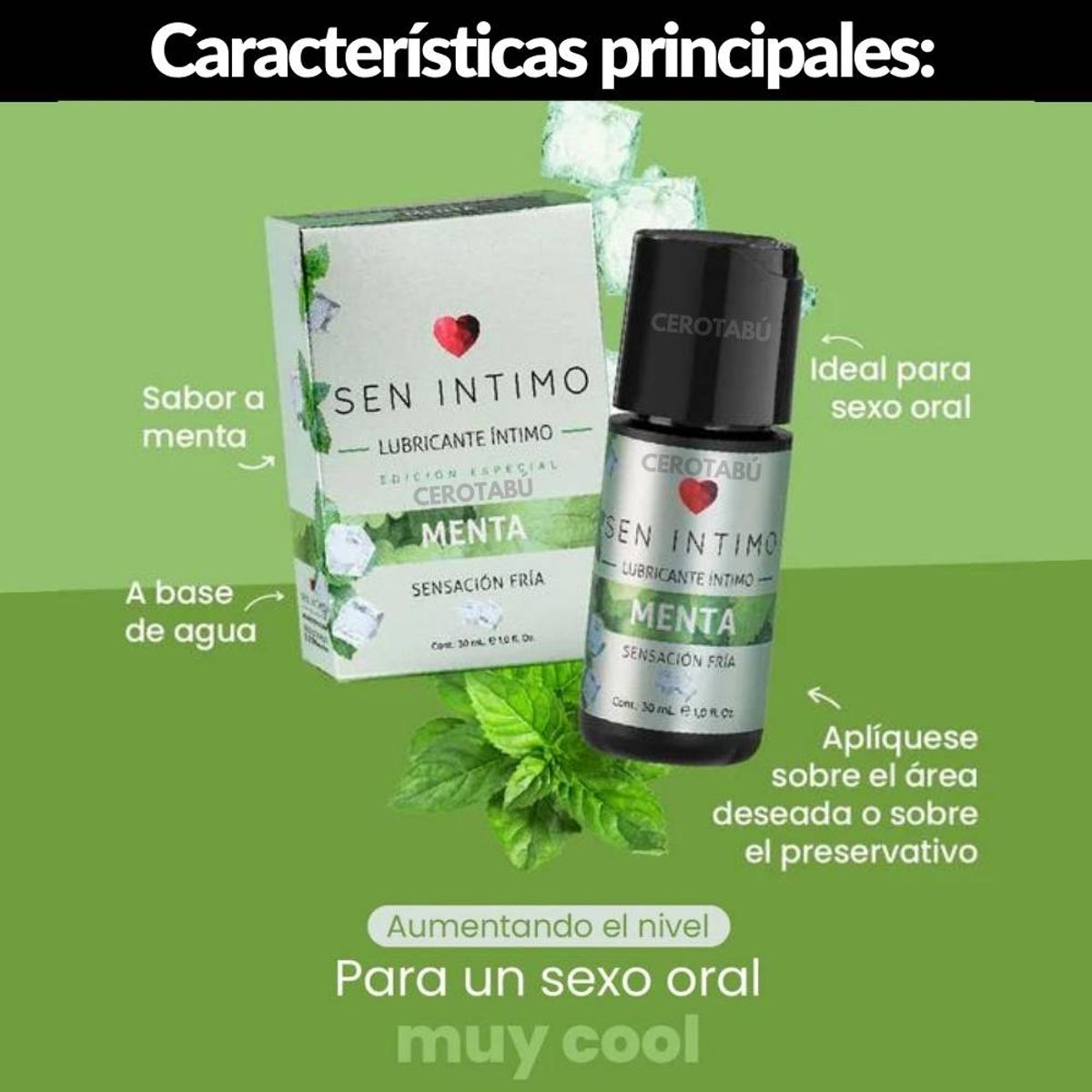 SEN INTIMO - Lubricante Sabor Menta Efecto Frio Sen Intimo 30 Ml