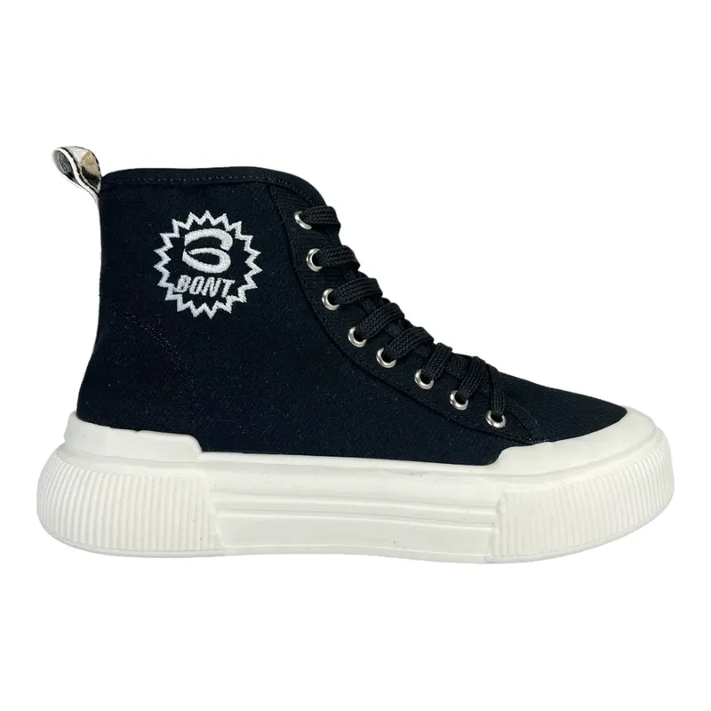 CALZADO BONT - Tenis Botas para Mujer Negro Bont 304
