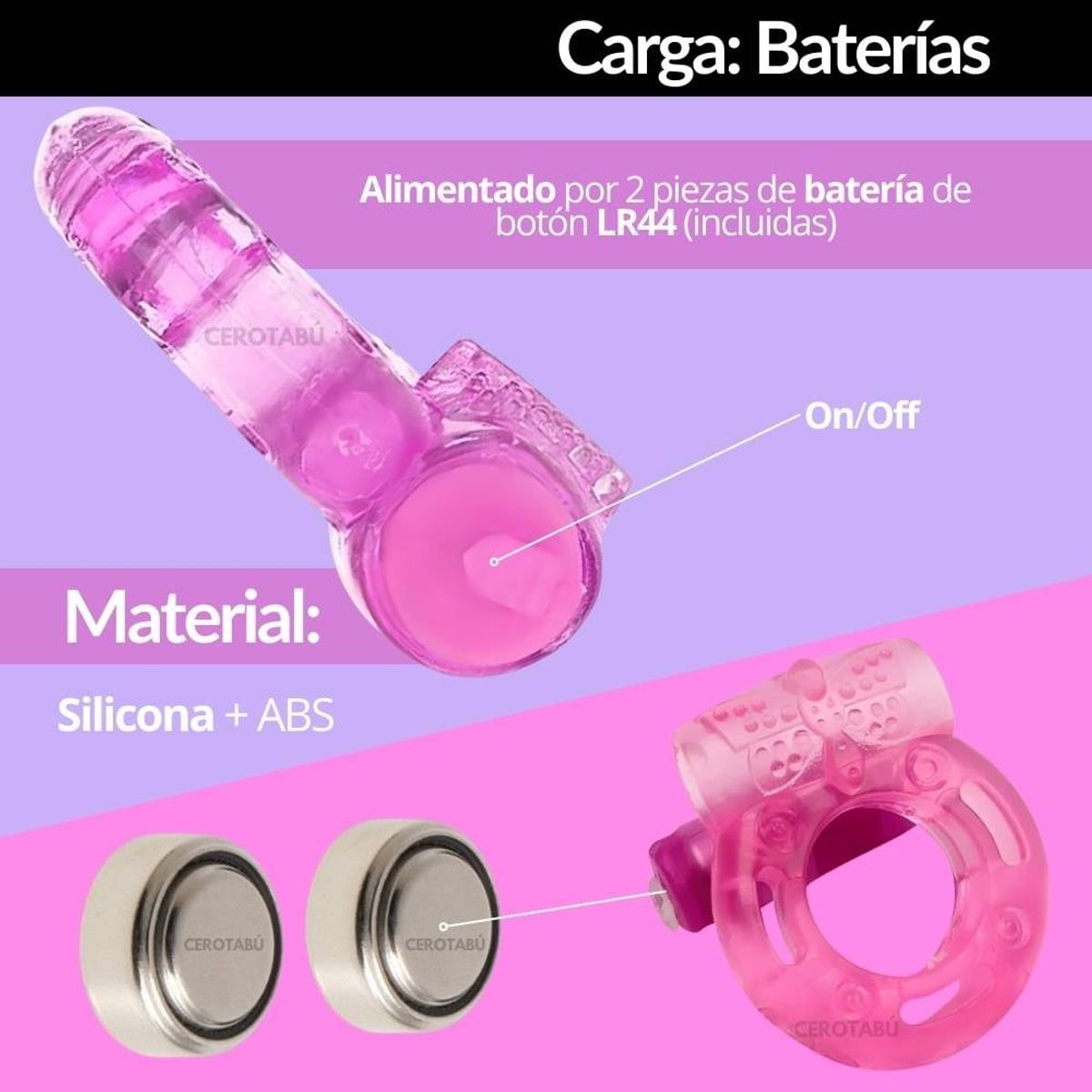 GENERICO - Anillo Vibrador Retardante Para El Pene Juguete Sexual