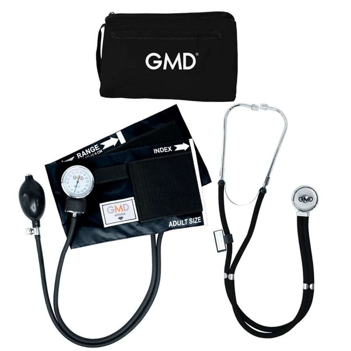 GMD - Kit Tensiometro Manual + Fonendoscopio Rappaport Color Negro