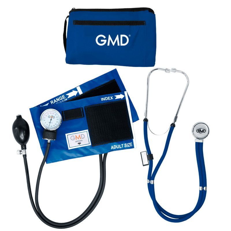 GMD - Kit Tensiometro Manual + Fonendoscopio Rappaport Color Azul Ceruleo