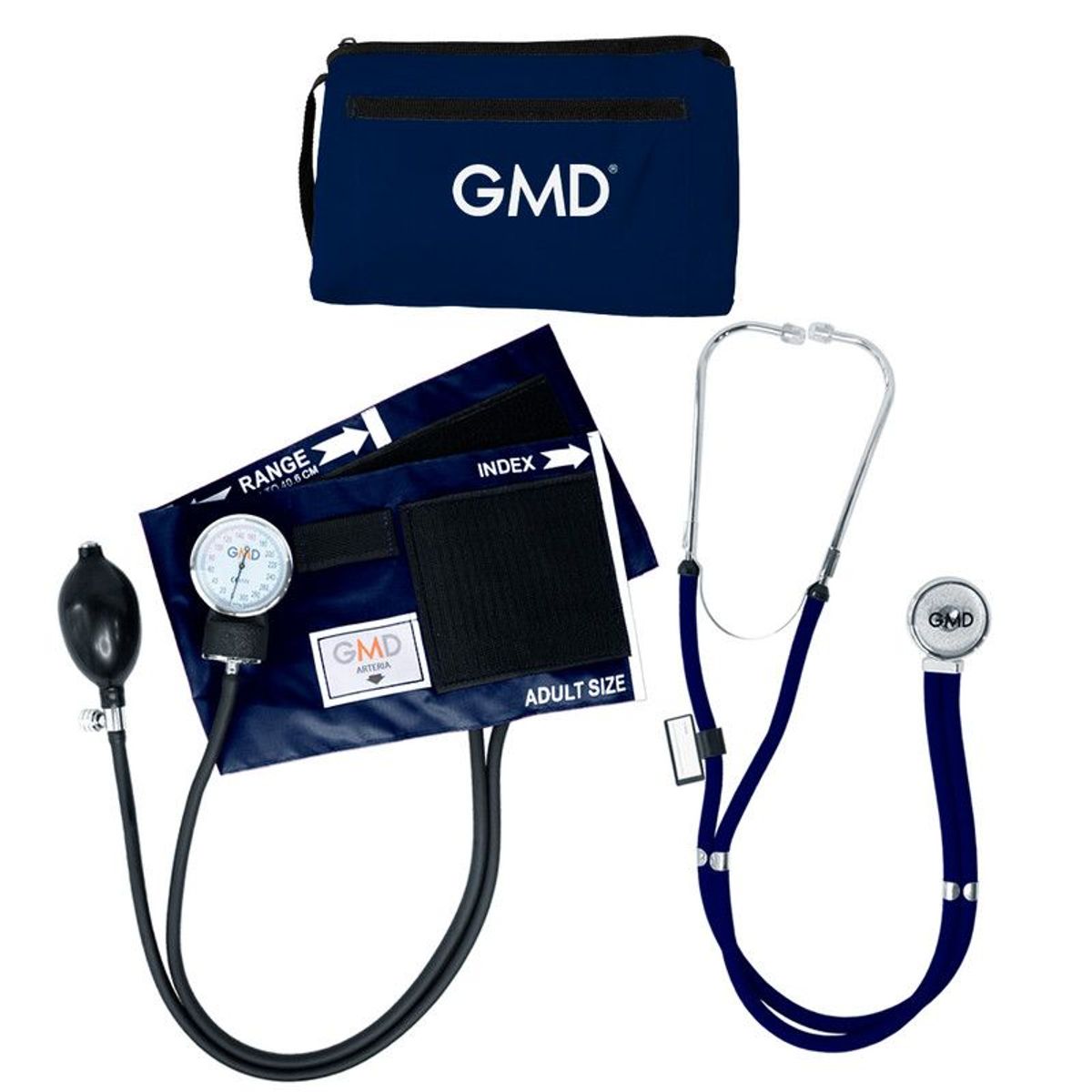 GMD - Kit Tensiometro Manual + Fonendoscopio Rappaport Color Azul Oscuro