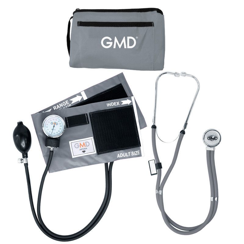 GMD - Kit Tensiometro Manual + Fonendoscopio Rappaport Color Gris
