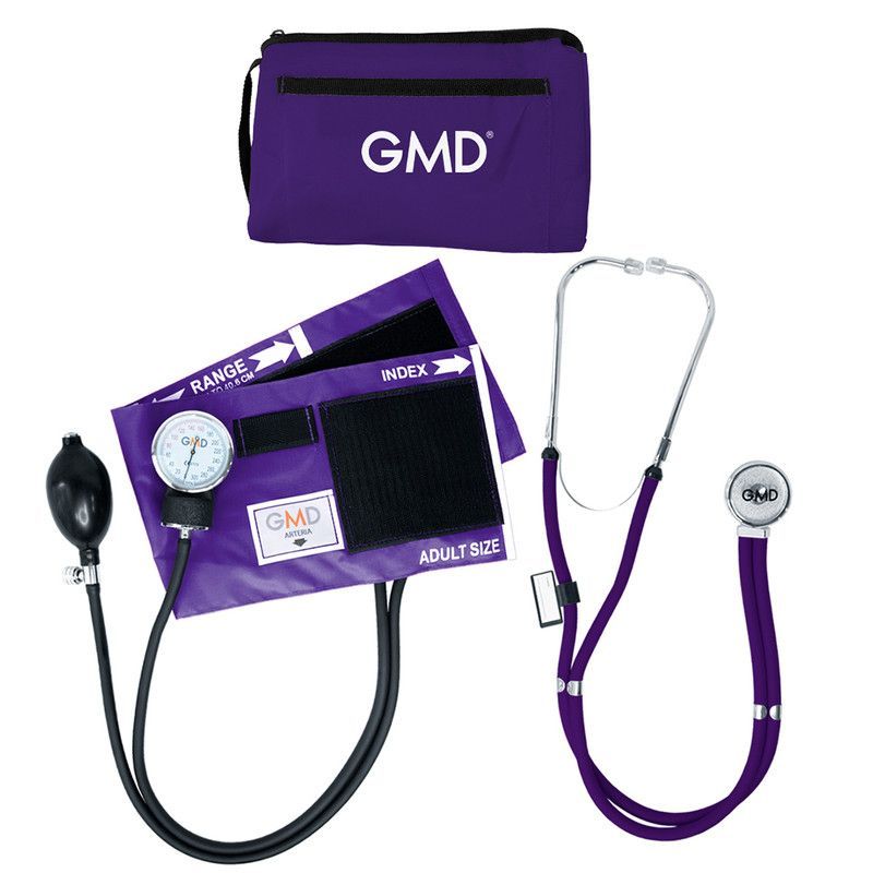 GMD - Kit Tensiometro Manual + Fonendoscopio Rappaport Color Morado