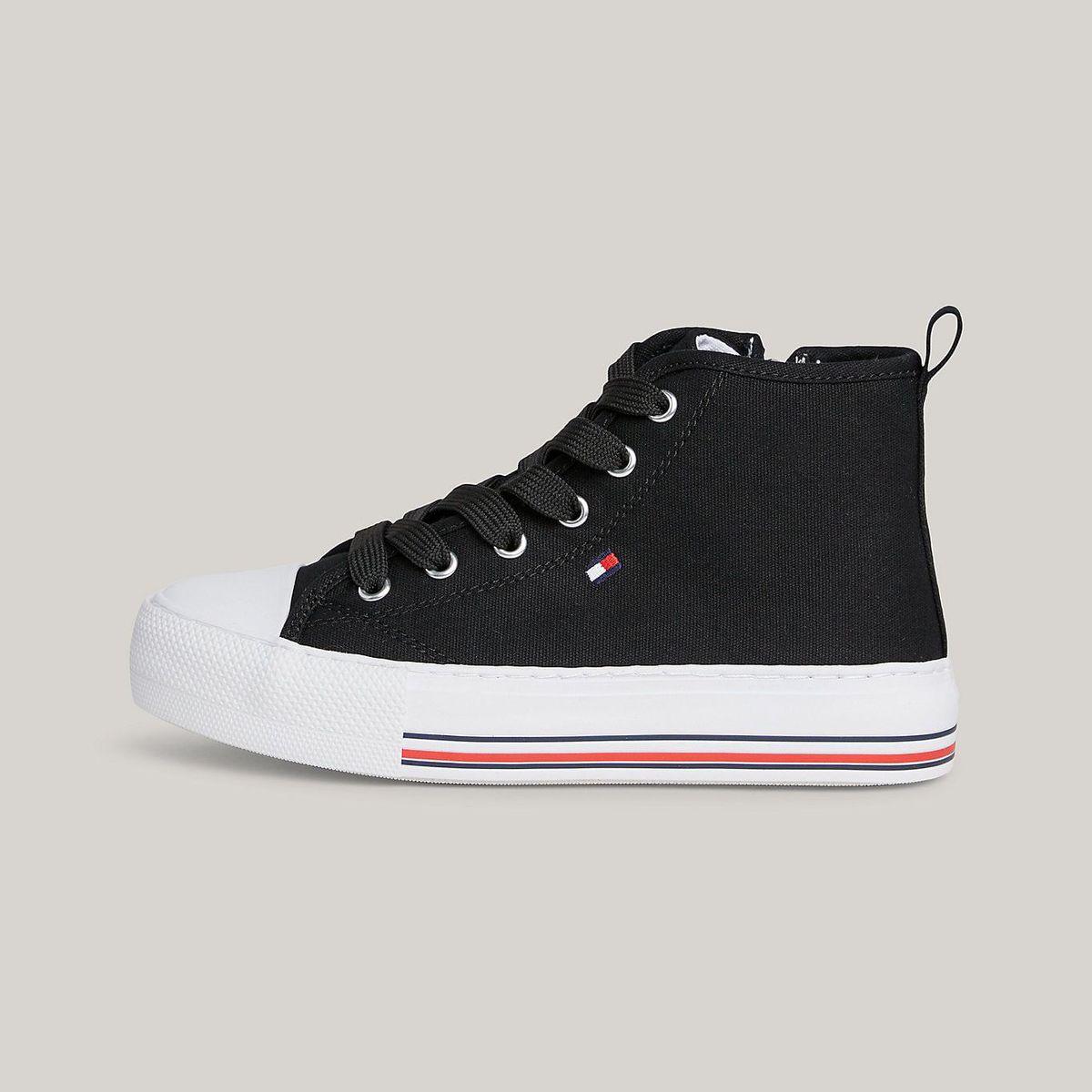TOMMY HILFIGER - Tenis Altas Con Cordones Niña Negro Tommy Hilfiger