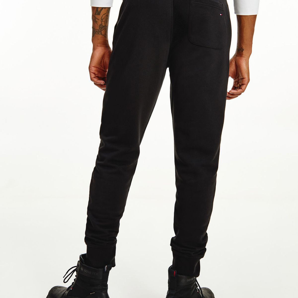 TOMMY HILFIGER - Joggers De Algodón Orgánico Con Logo Hombre Negro Tommy Hilfiger