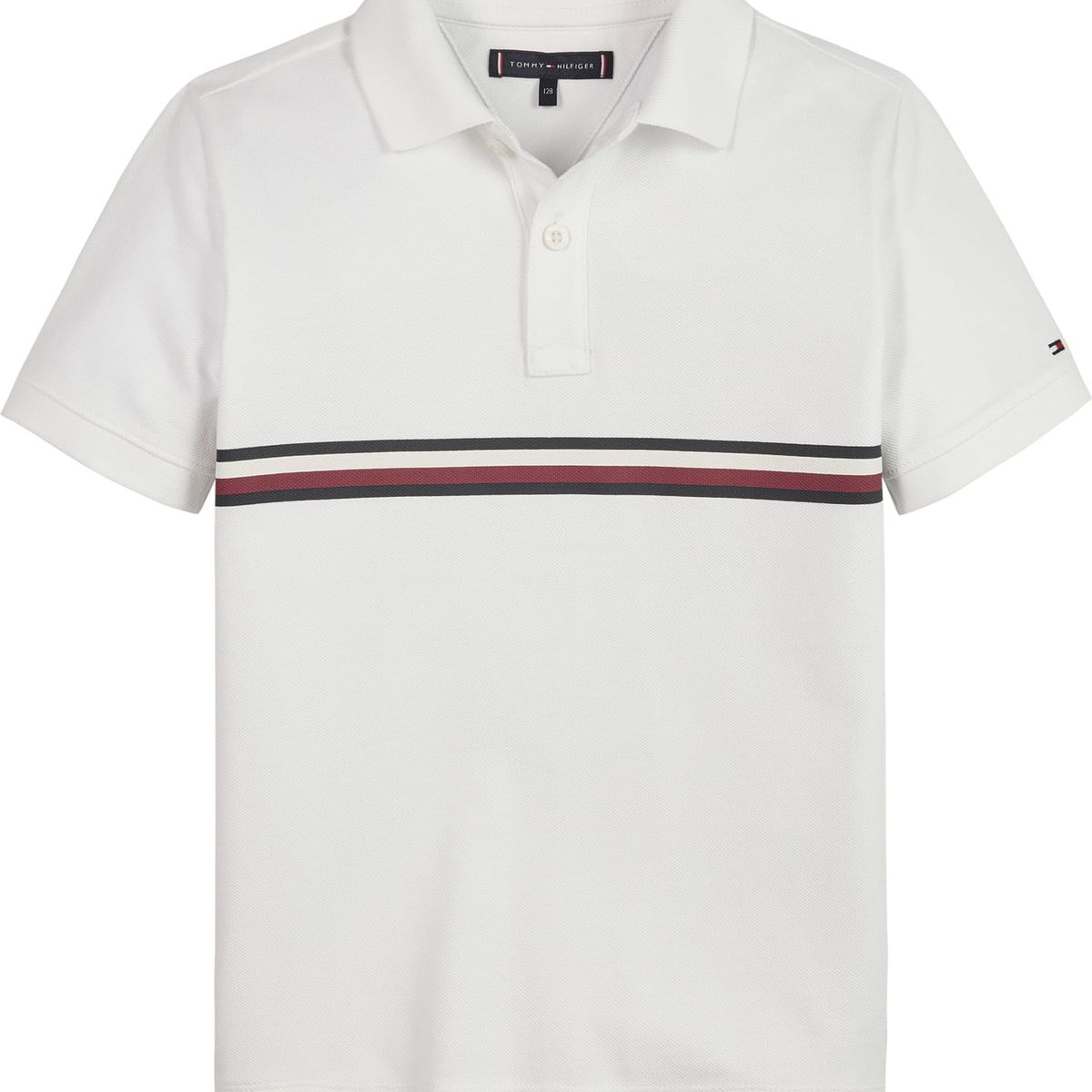 TOMMY HILFIGER - Polo Con Rayas Distintivas Para Niño Blanco Tommy Hilfiger