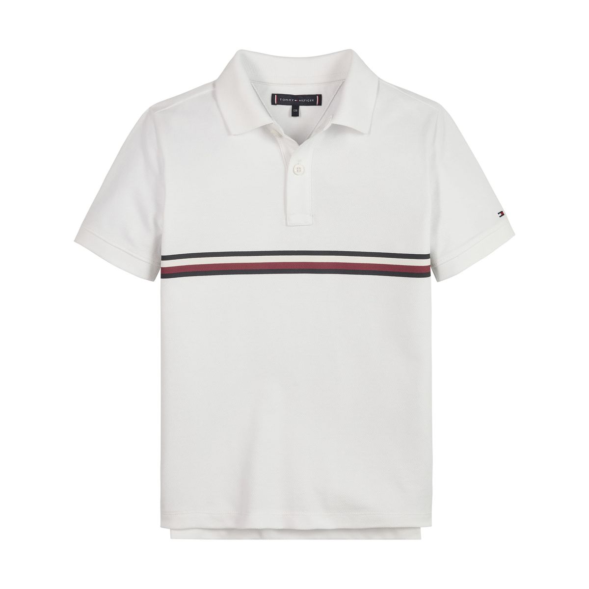 TOMMY HILFIGER - Polo Con Rayas Distintivas Para Niño Blanco Tommy Hilfiger