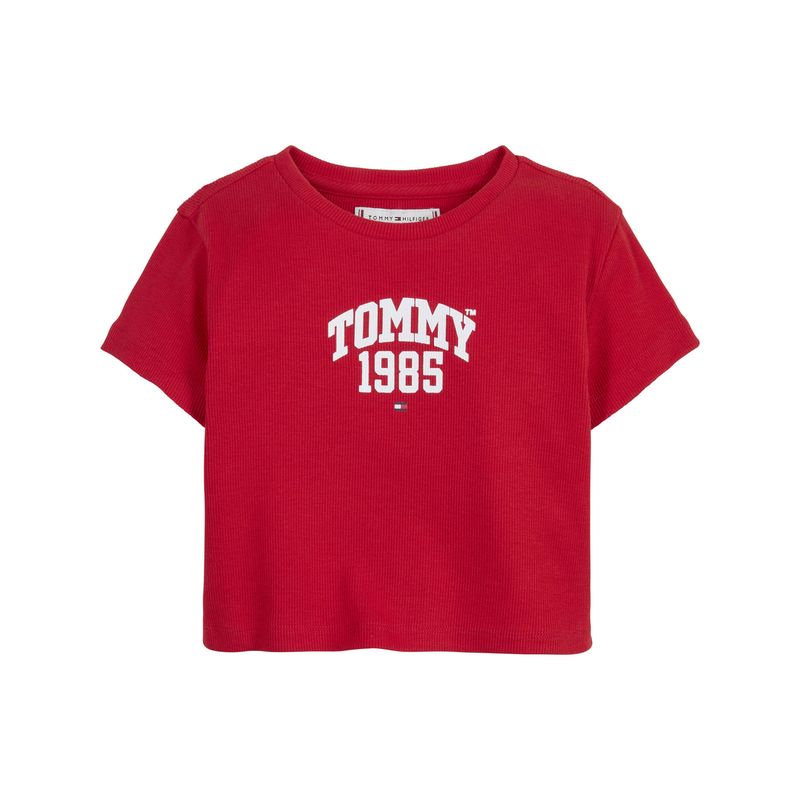 TOMMY HILFIGER - Camiseta Universitaria De Punto Elástico Para Niña Tommy Hilfiger