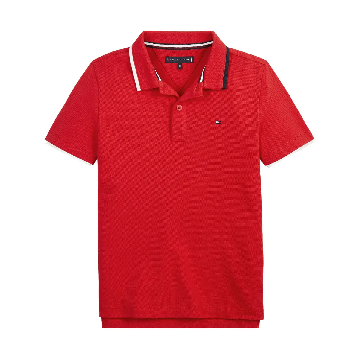 TOMMY HILFIGER - Polo De Corte Regular Con Cuello Ribeteado Niño Rojo Tommy Hilfiger