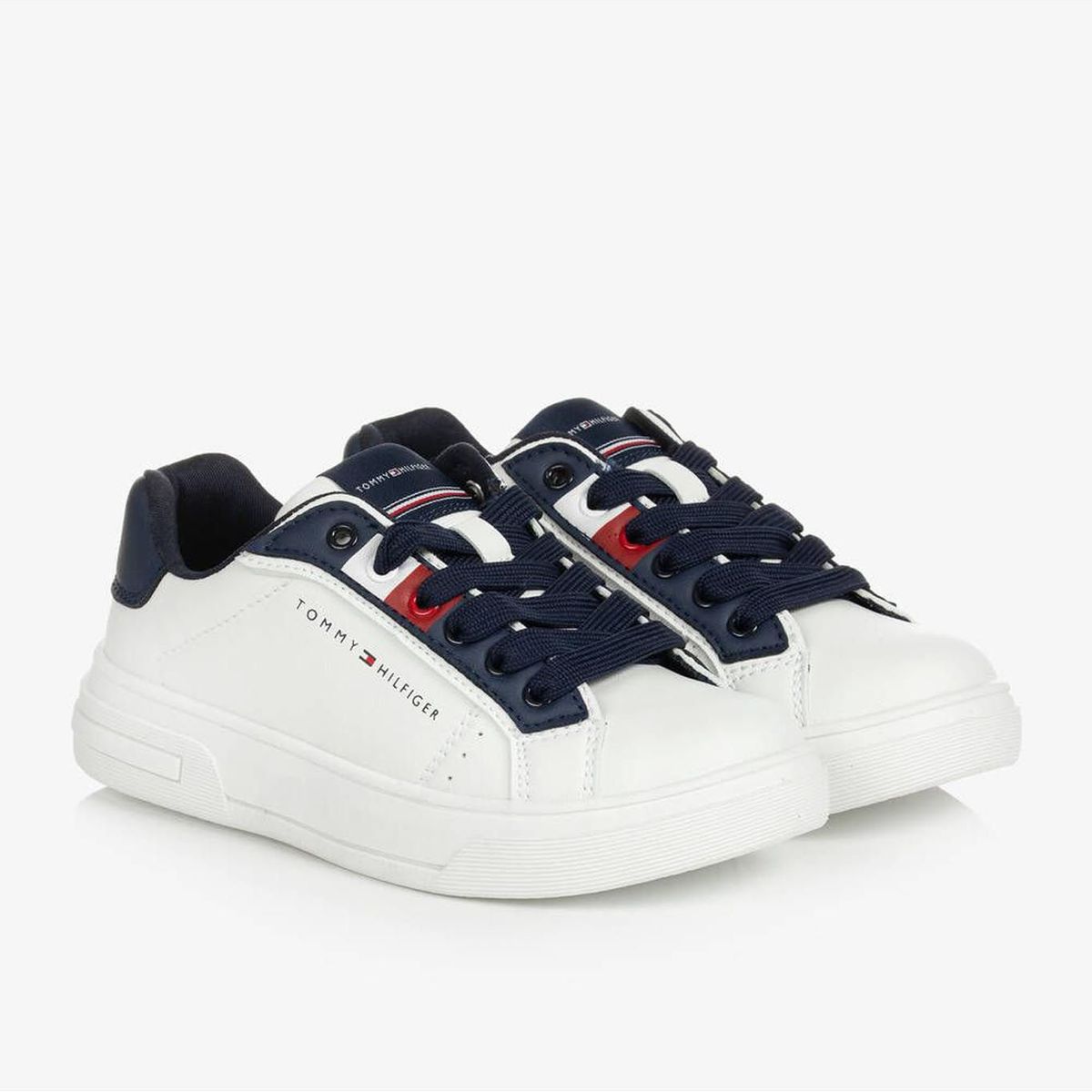 TOMMY HILFIGER - Tenis Casual Para Niños Blanco Tommy Hilfiger