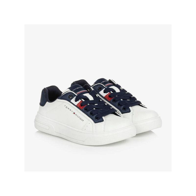 TOMMY HILFIGER - Tenis Casual Para Niños Blanco Tommy Hilfiger