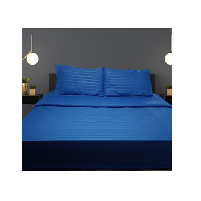GENERICO - Juego de sábanas semidoble unicolor tipo hotelera 200 hilos