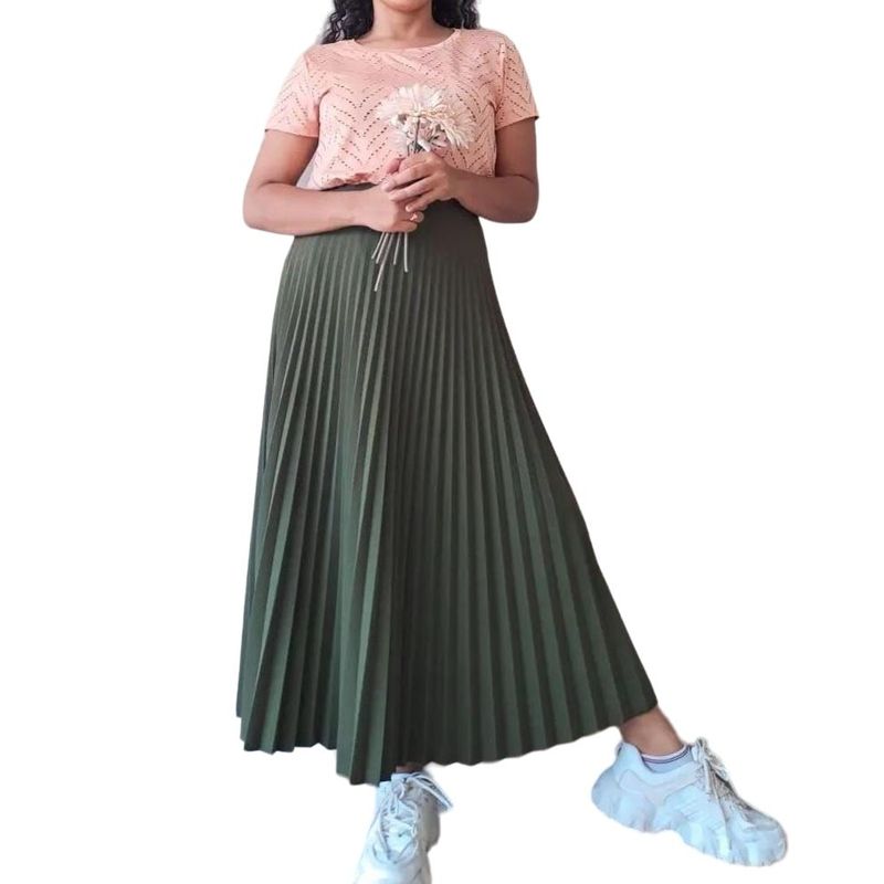 VIRTUD - Falda plisada maxi larga