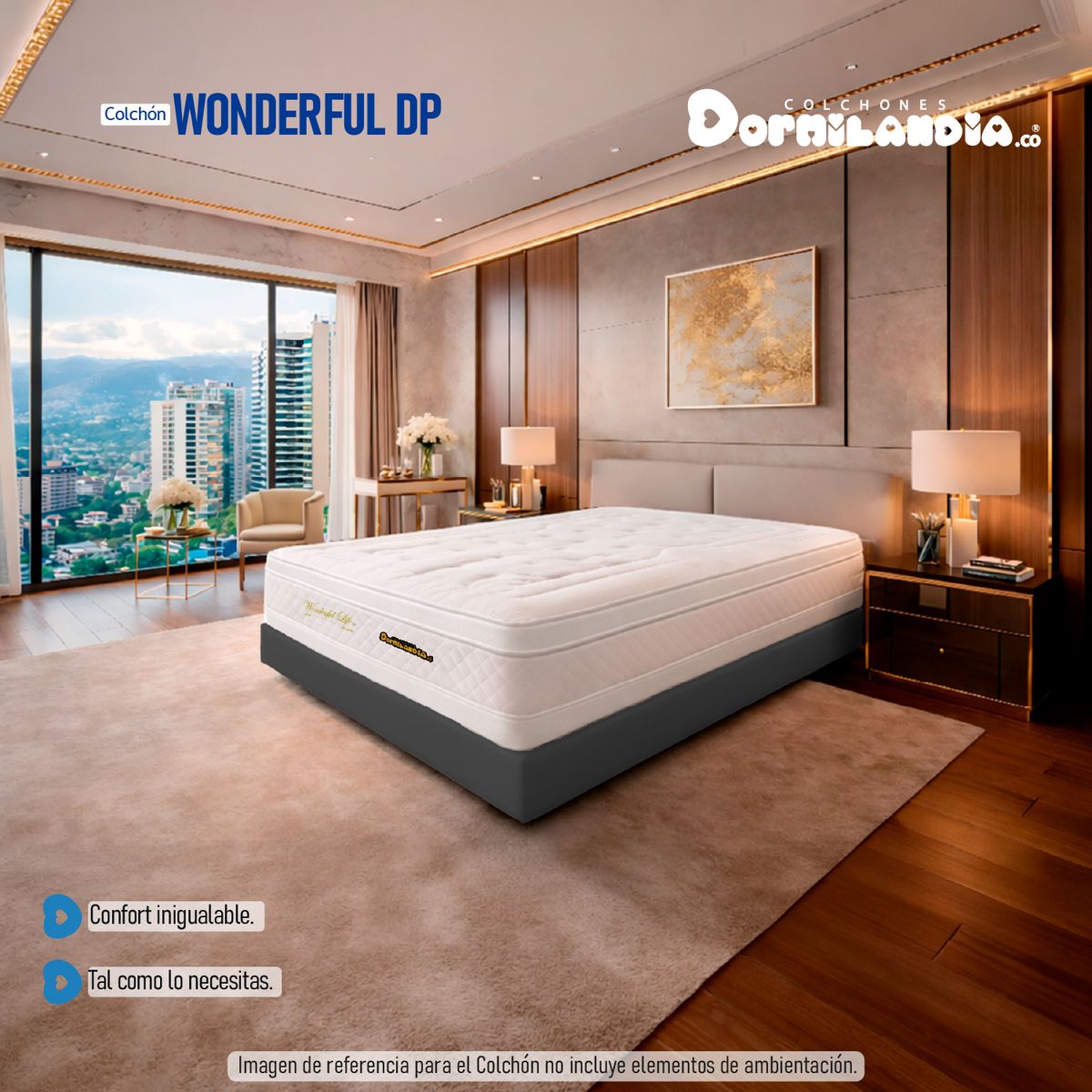 DORMILANDIA - Colchón Wonderful Dp Sencillo Resortado