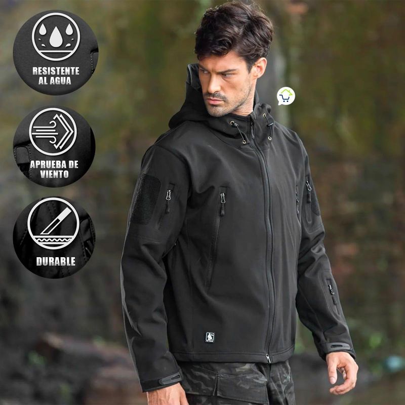 COMPRALOENCASA COM - Chaqueta Impermeable Rompe Vientos Moto NEGRO MK-016