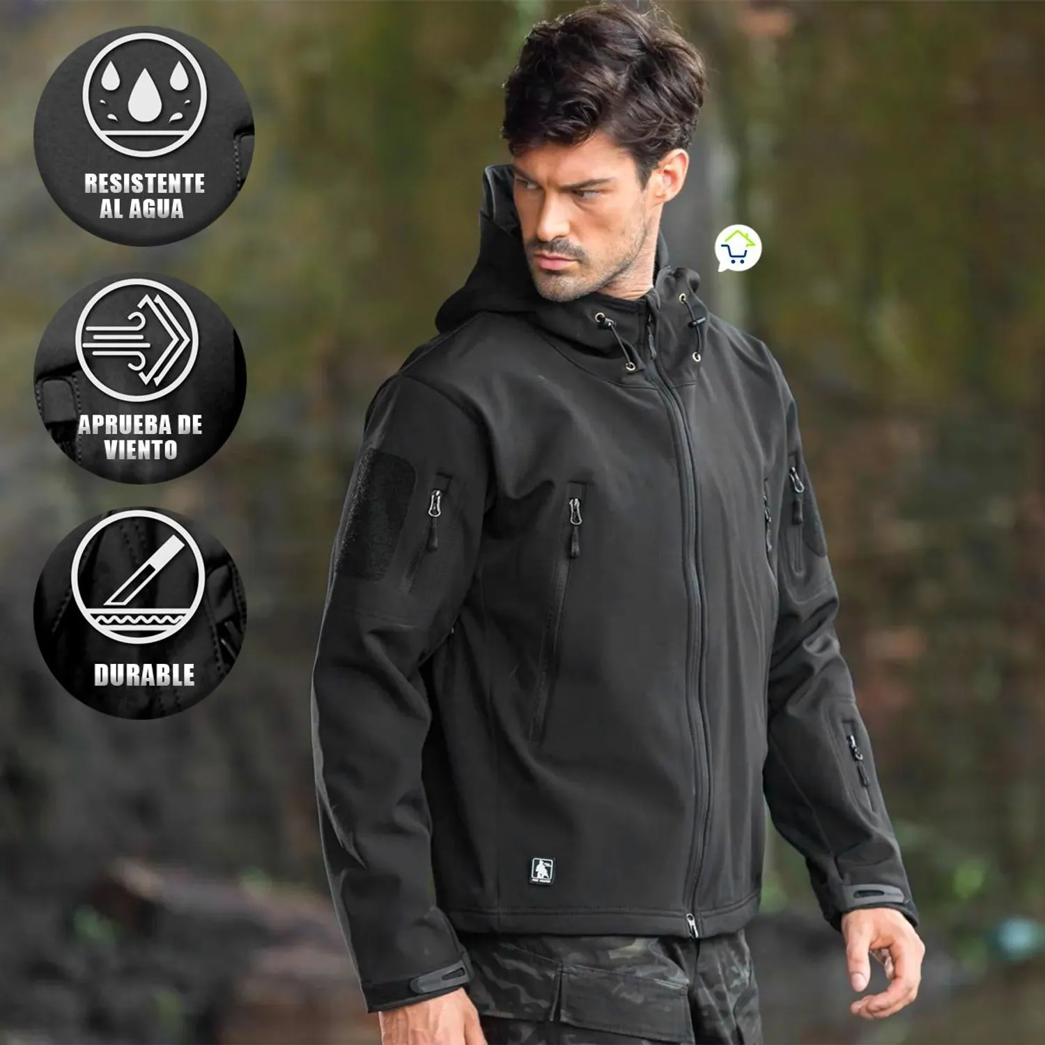 Chaquetas Caterpillar Soft Shell Hombre Negras De Chaqueta