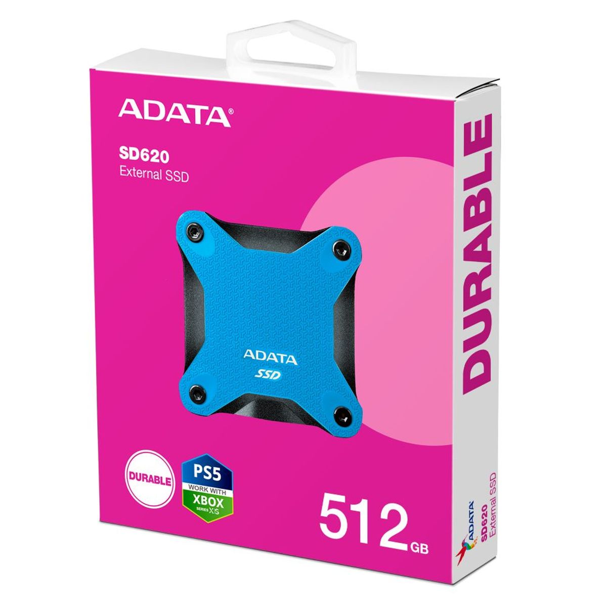 ADATA - Disco SSD externo adata antigolpes SD620 512GB Azul