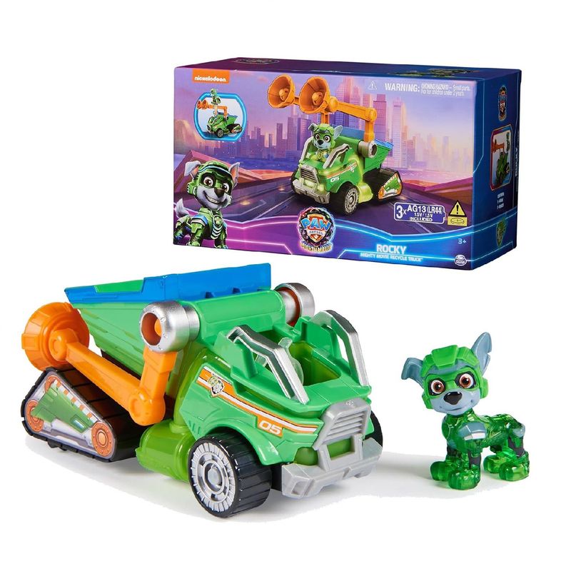 SPIN MASTER - Paw Patrol Carritos Mighty Pups Rocky Luces Y Sonidos