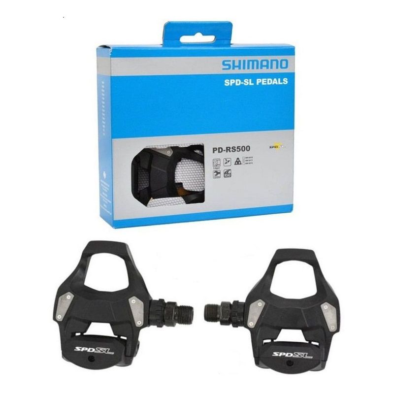 SHIMANO - Pedales Shimano PD-RS500 De Ruta Con Chocles Calas Bicicleta