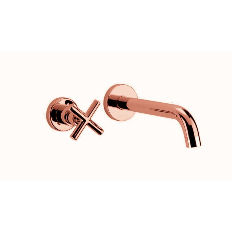 GENERICO - Llave Lavamanos Pared Rosa Registro Mini Cross Agua Fría