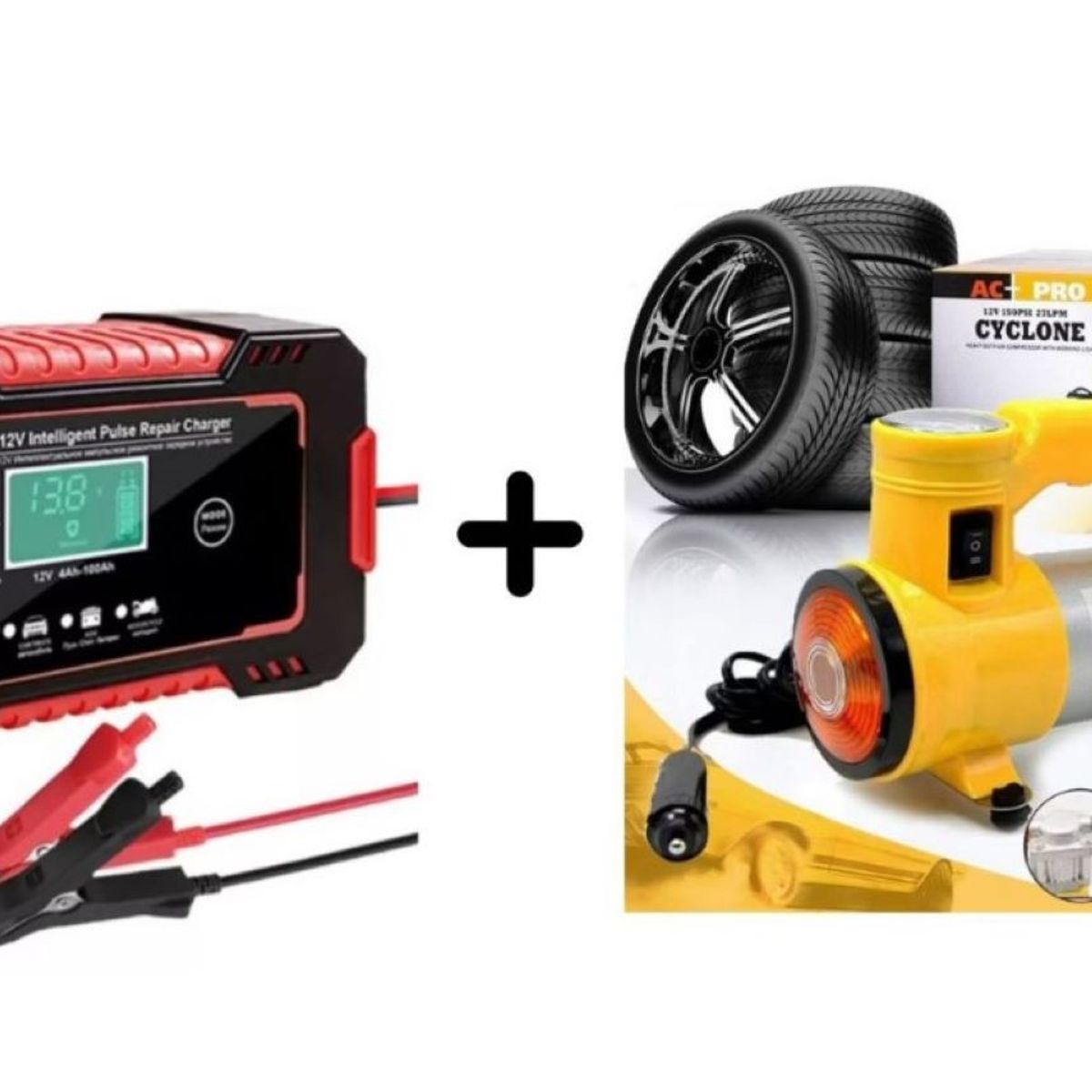 ZHOPI CO - Cargador Baterias Carro Mas Compresor Inflador Neumaticos