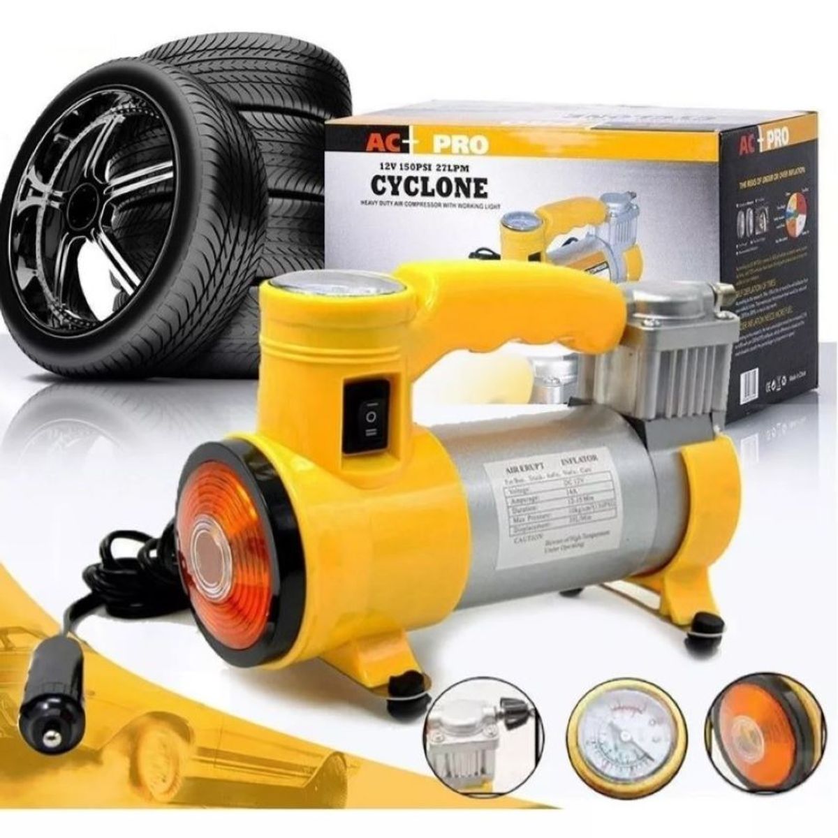 ZHOPI CO - Cargador Baterias Carro Mas Compresor Inflador Neumaticos