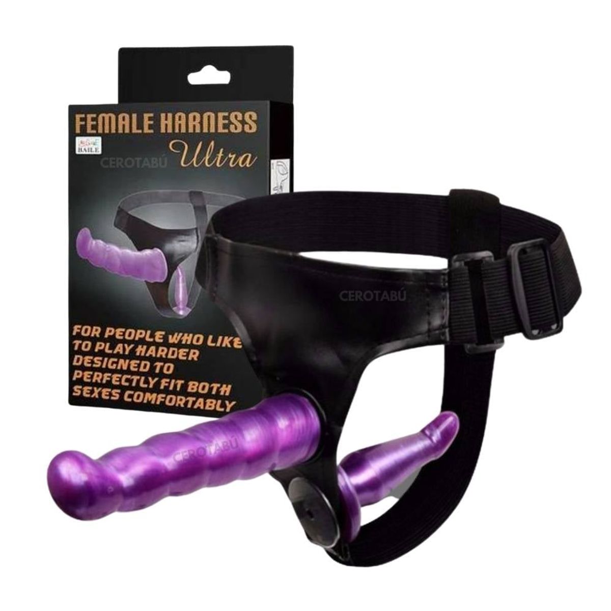 GENERICO - Arnés Doble Dildo Removible Doble Estimulación Purple