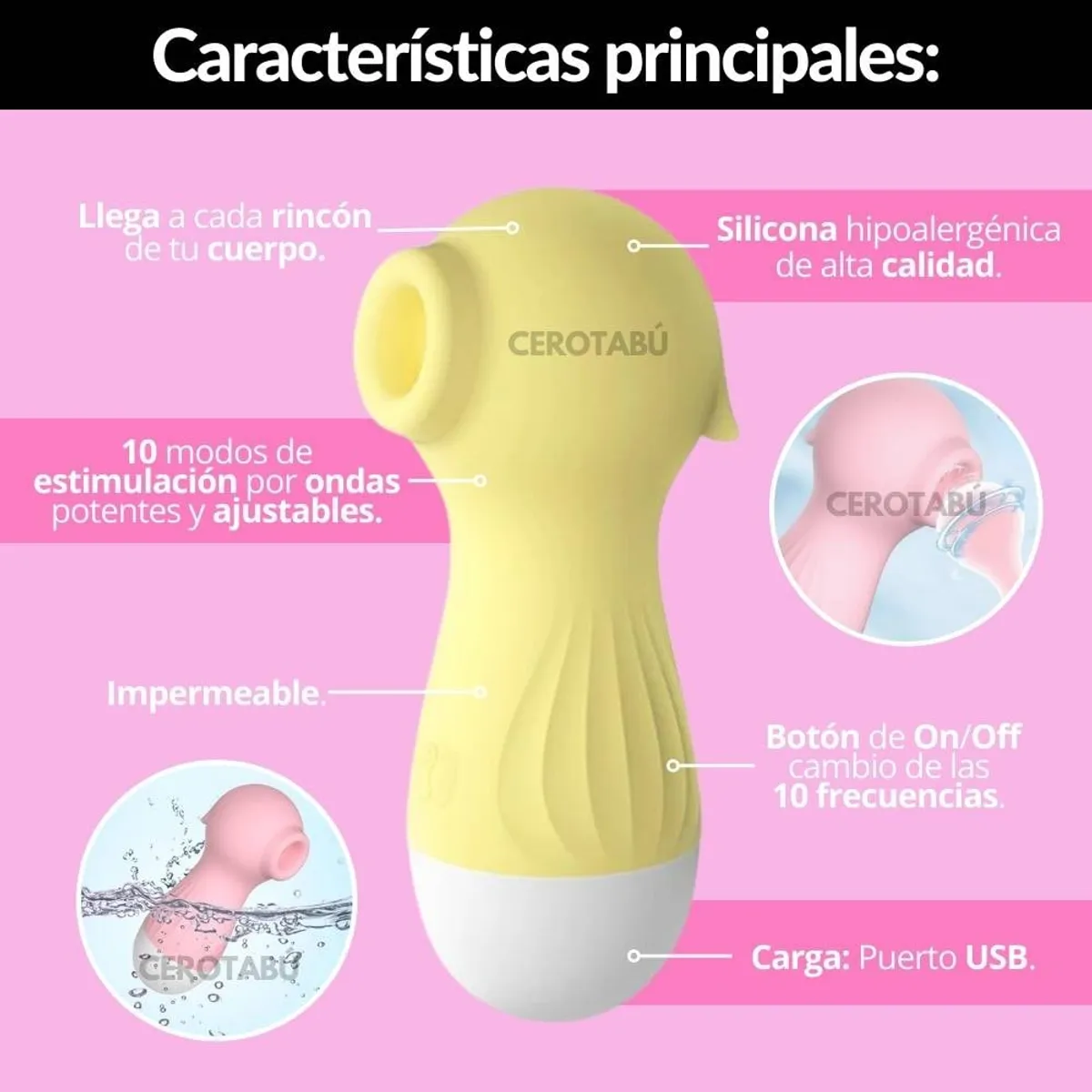 GENERICO - Vibrador Estimulador Succionador De Clítoris Sea Horse-