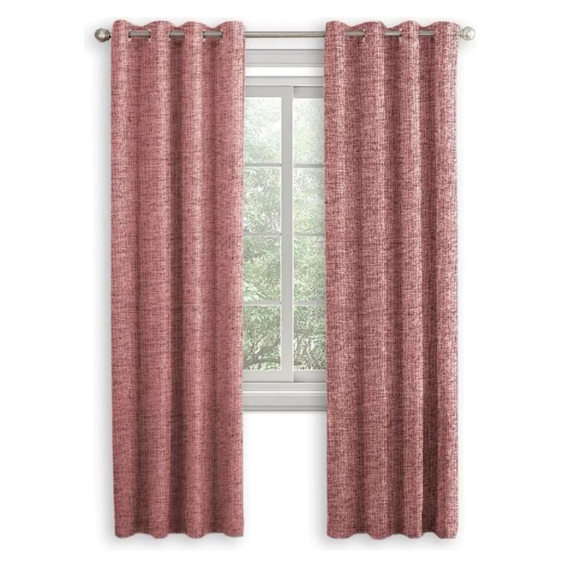 CASATUA - Cortina Blackout 100% Anti Luz, 2 Paños 140x220 Textura Lino